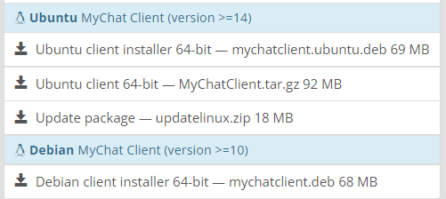 MyChat setup files for Ubuntu and Debian