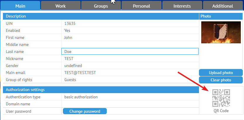 MyChat Admin panel. Managing Users